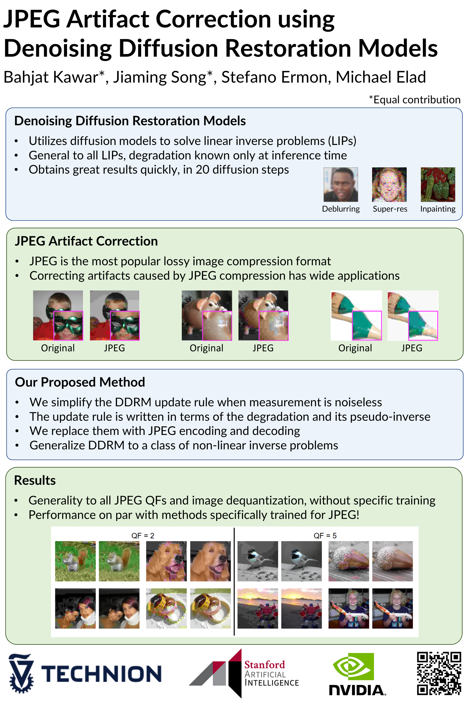 NeurIPS JPEG Artifact Correction using Denoising Diffusion Restoration